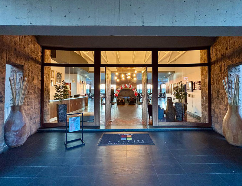 Clubhouse Restaurant Entrance of Elements Private Golf Reserve in Limpopo